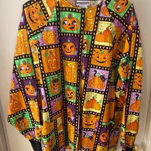 Spirit Colorful Pumpkin Patch Scrub Top